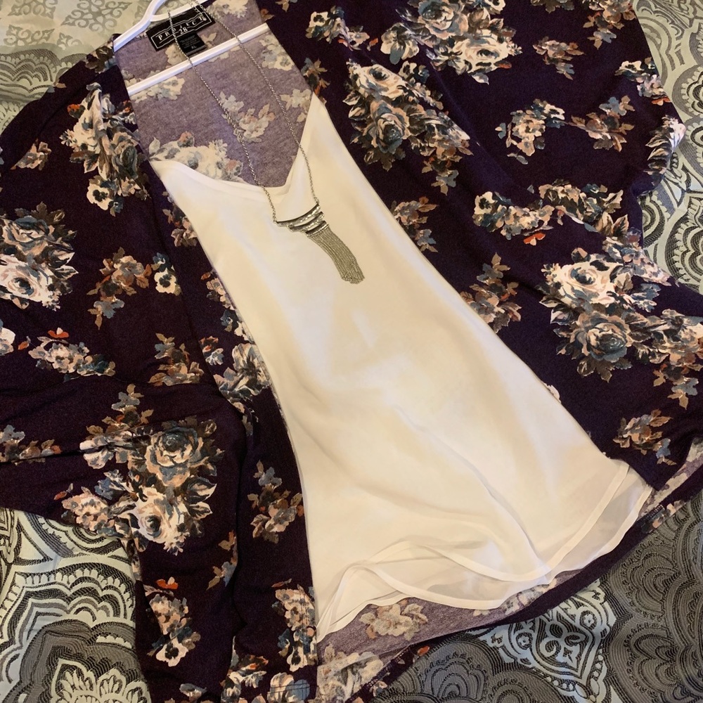 White chiffon tank